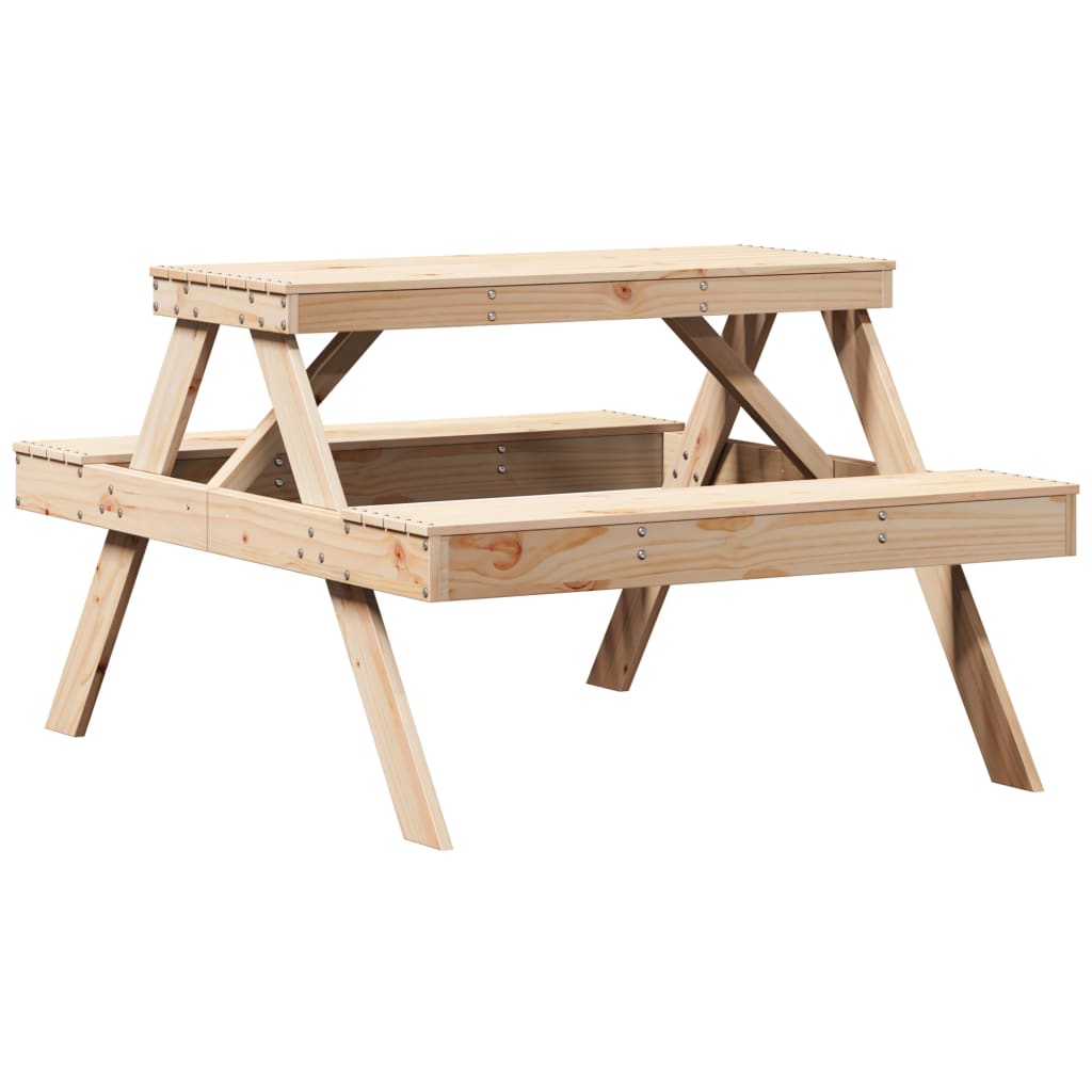 vidaXL Table de pique-nique 105x134x75 cm bois massif de pin