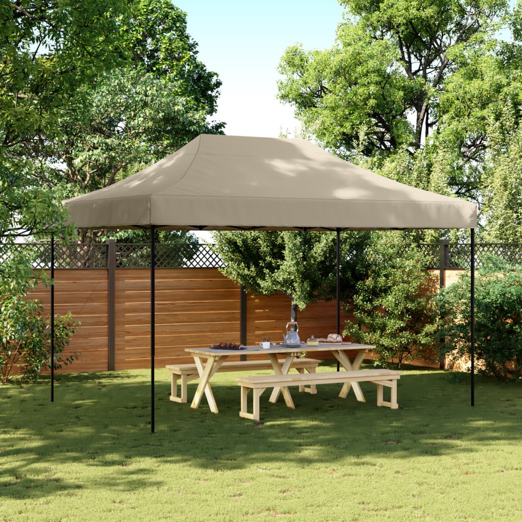 vidaXL Tente de réception pliable escamotable taupe 410x279x315 cm