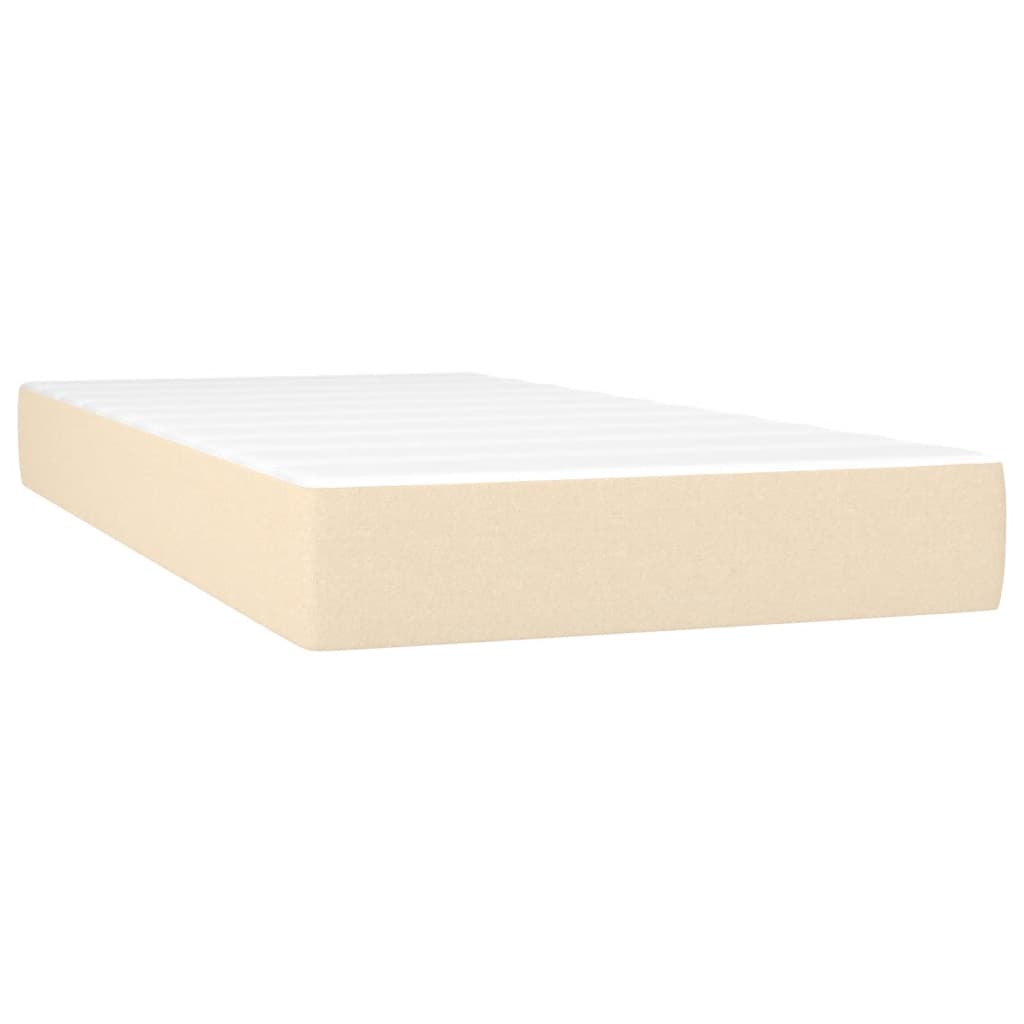 vidaXL Sommier à lattes de lit avec matelas Crème 100x200 cm Tissu