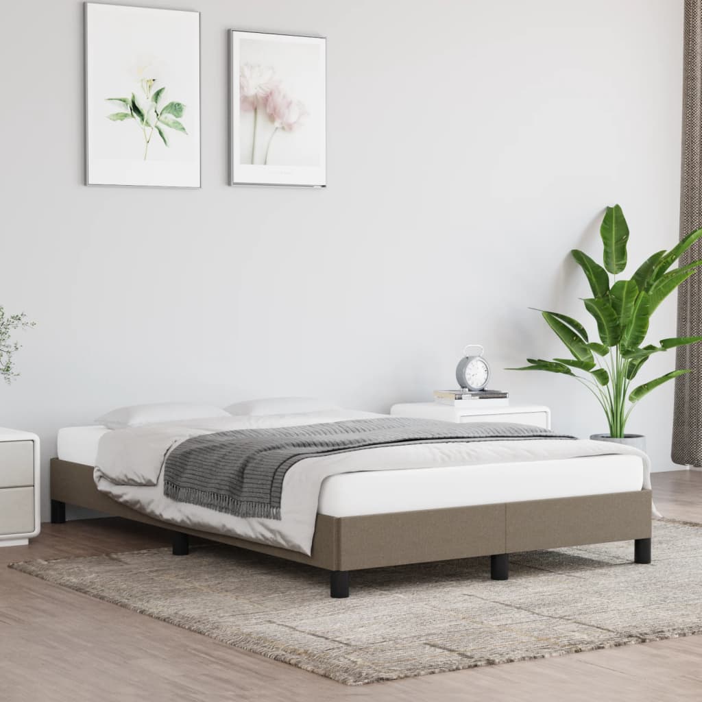 vidaXL Cadre de lit sans matelas taupe 120x190 cm tissu