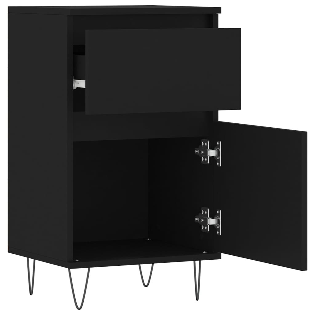 vidaXL Buffets 2 pcs noir 40x35x70 cm bois d’ingénierie