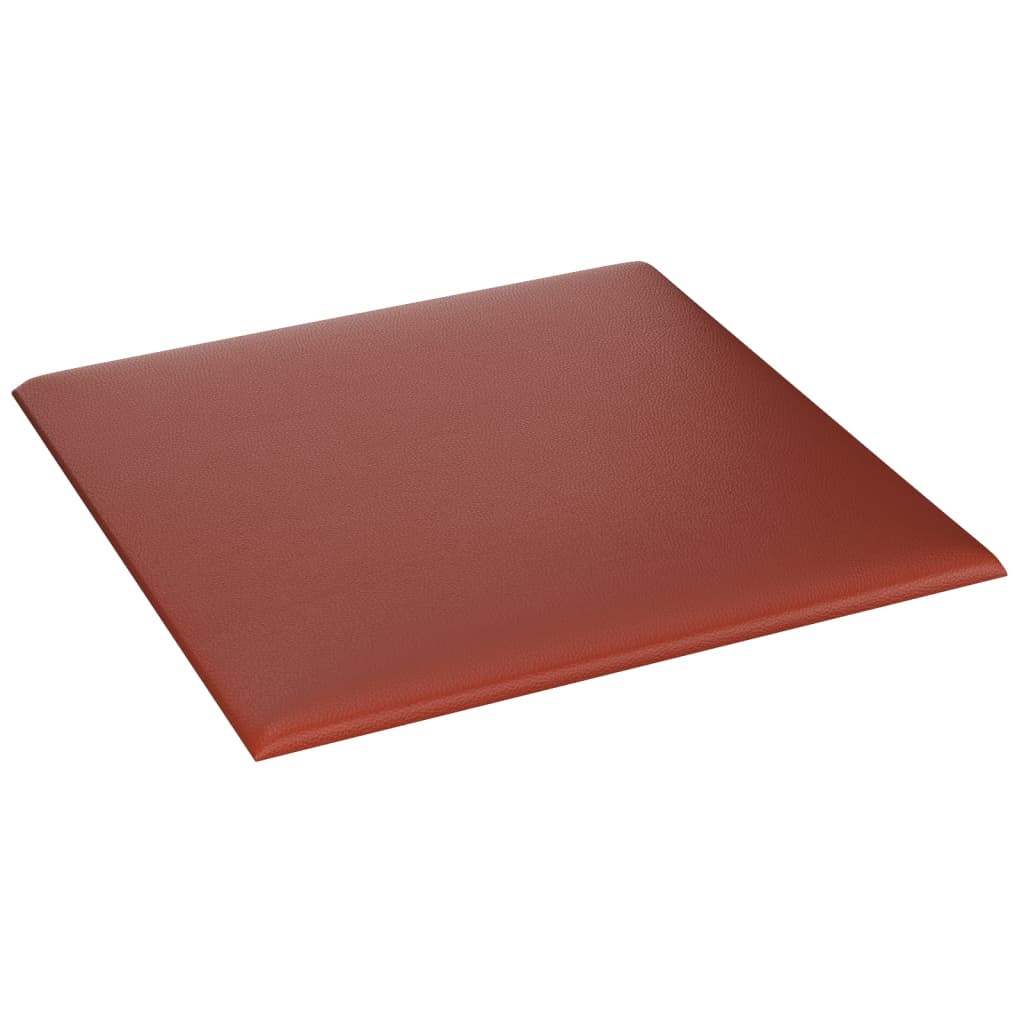 vidaXL Panneaux muraux 12pcs Rouge bordeaux 30x30cm Similicuir 1,08 m²