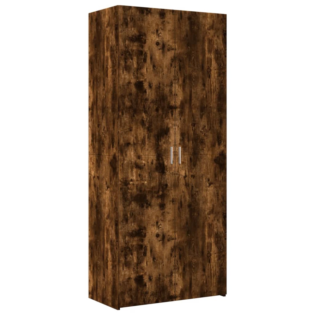 vidaXL Armoire de rangement chêne fumé 80x42,5x225cm bois d'ingénierie