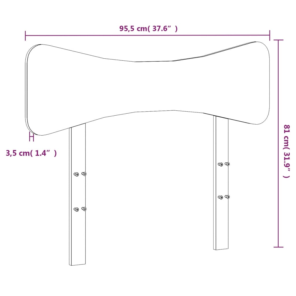 vidaXL Tête de lit blanc 90 cm bois massif de pin