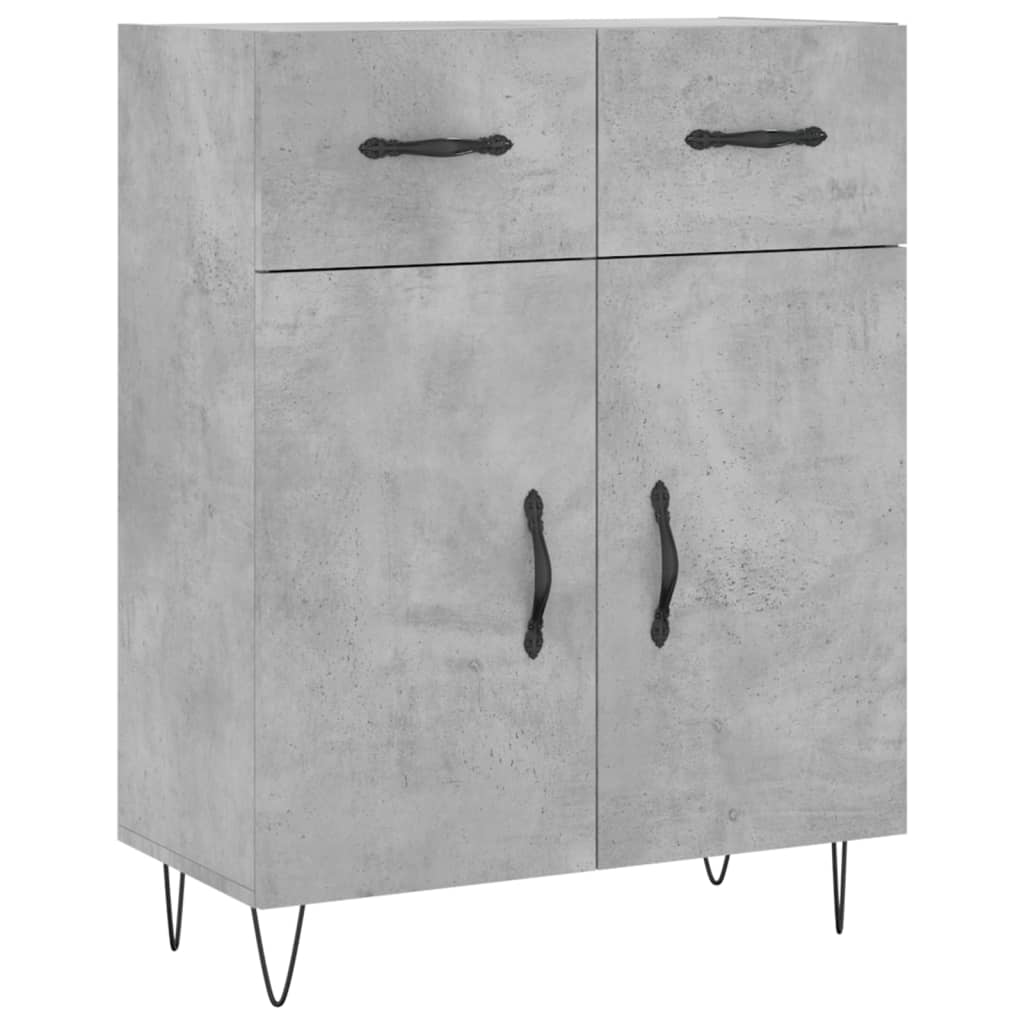 vidaXL Buffet gris béton 69,5x34x90 cm bois d'ingénierie