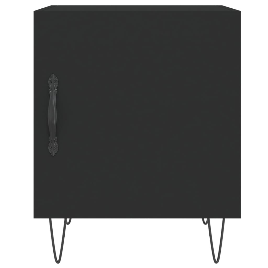 vidaXL Tables de chevet 2 pcs noir 40x40x50 cm bois d’ingénierie