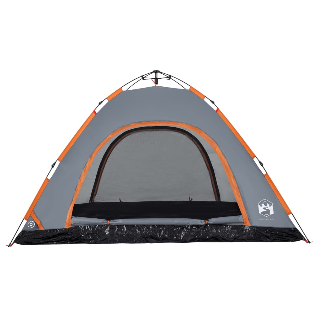 vidaXL Tente de camping 5 personnes gris et orange libération rapide