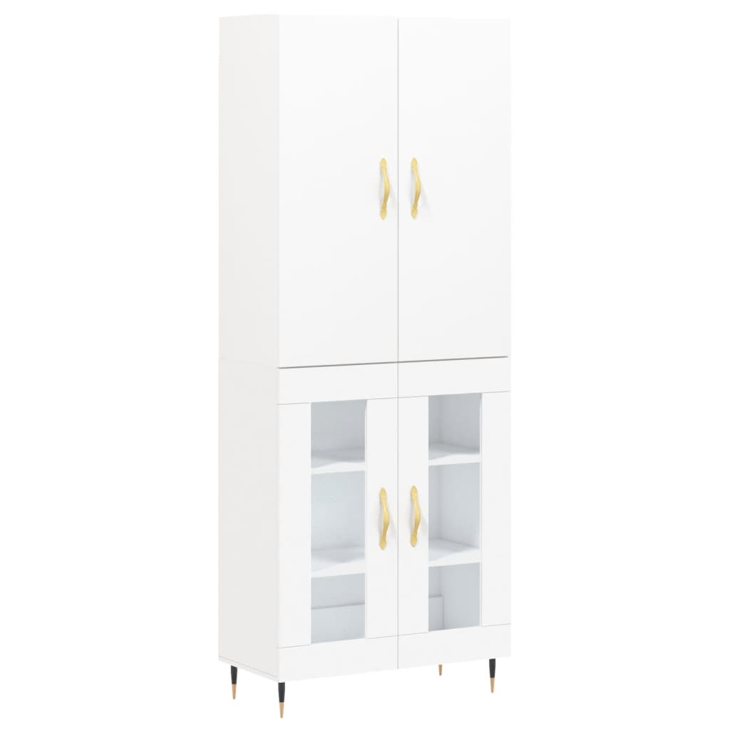 vidaXL Buffet haut Blanc 69,5x34x180 cm Bois d'ingénierie