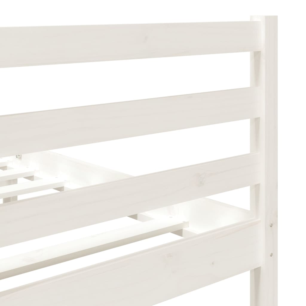 vidaXL Cadre de lit sans matelas blanc bois massif