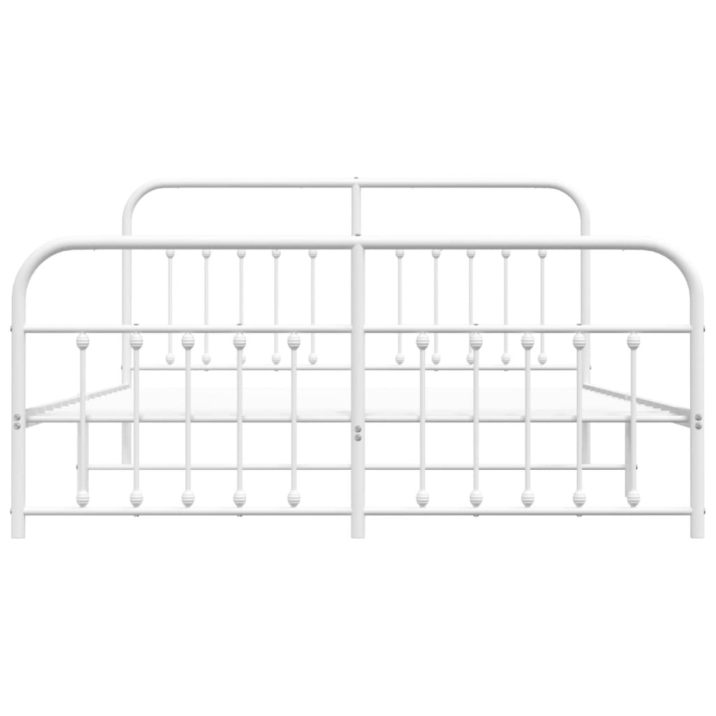 vidaXL Cadre de lit métal sans matelas et pied de lit blanc 183x213 cm