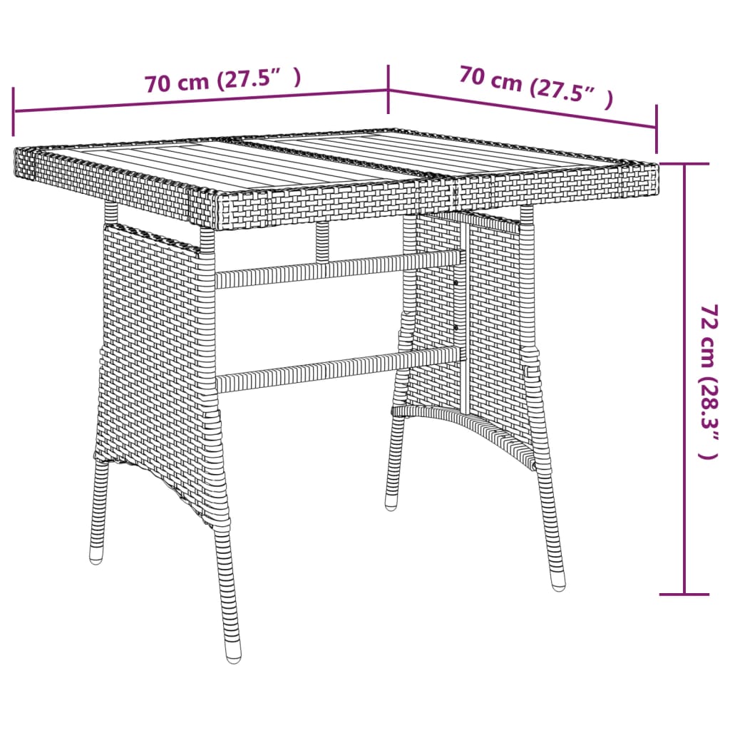 vidaXL Ensemble à manger d'extérieur 3 pcs Résine tressée Noir