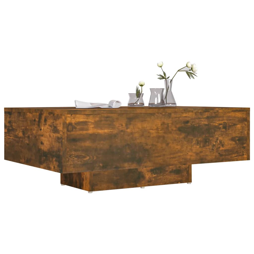 vidaXL Table basse Chêne fumé 85x55x31 cm Bois d'ingénierie