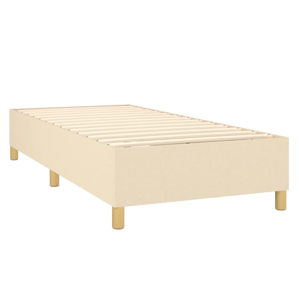 vidaXL Sommier à lattes de lit avec matelas Crème 100x200 cm Tissu