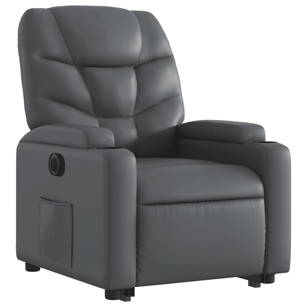 vidaXL Fauteuil inclinable électrique gris similicuir