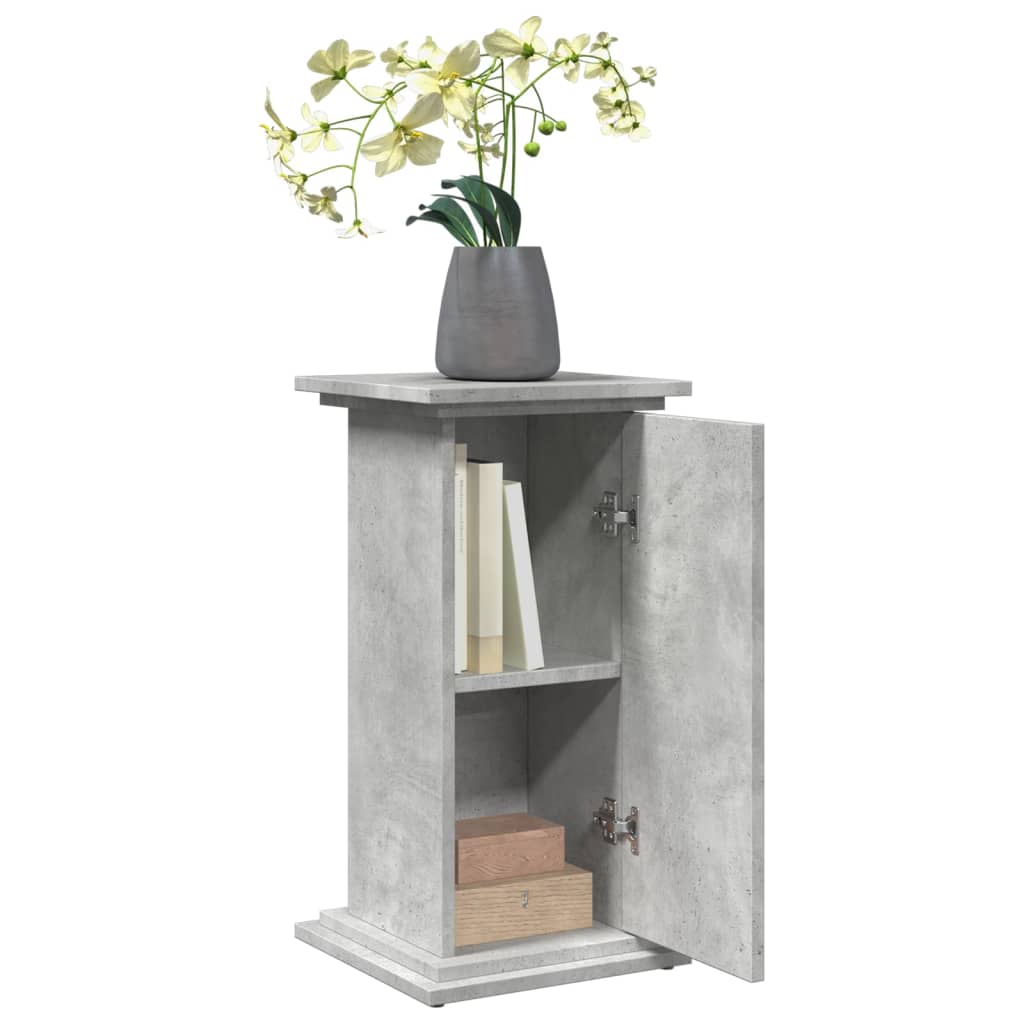 vidaXL Piédestal avec rangement gris béton 31x30x60 cm bois ingénierie