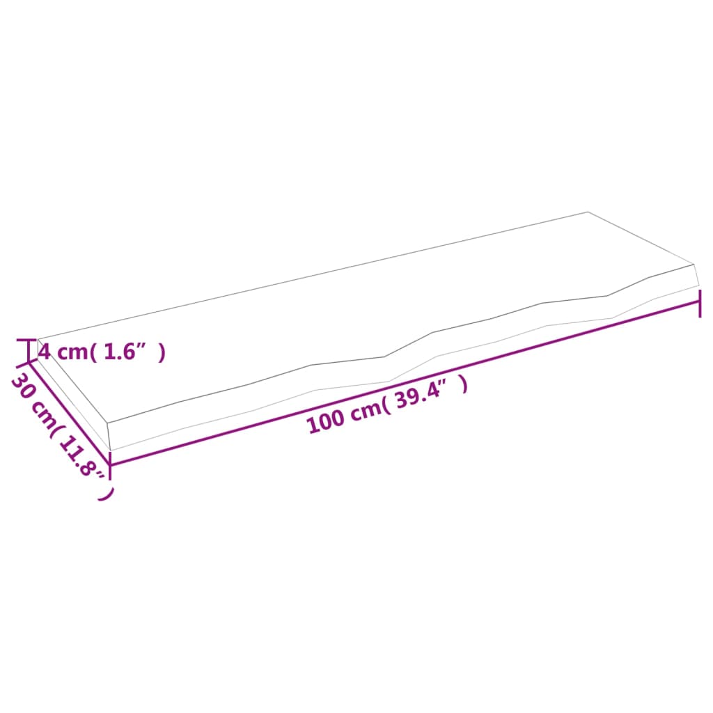 vidaXL Étagère murale 100x30x(2-4) cm bois de chêne massif non traité