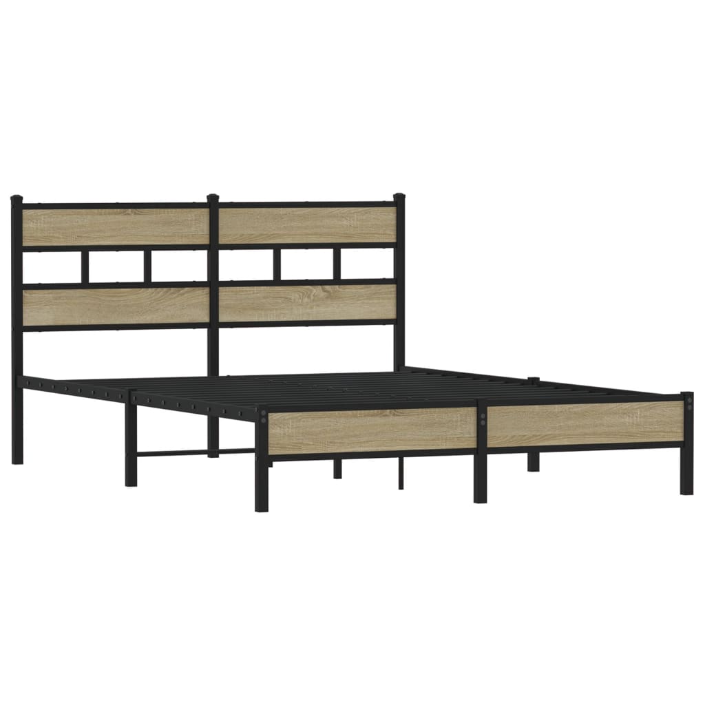 vidaXL Cadre de lit sans matelas chêne sonoma 137x190 cm