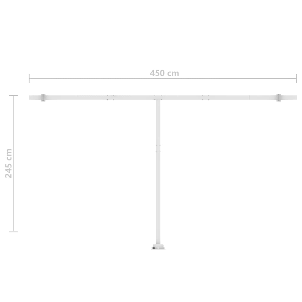 vidaXL Auvent manuel rétractable avec LED 500x300 cm Crème