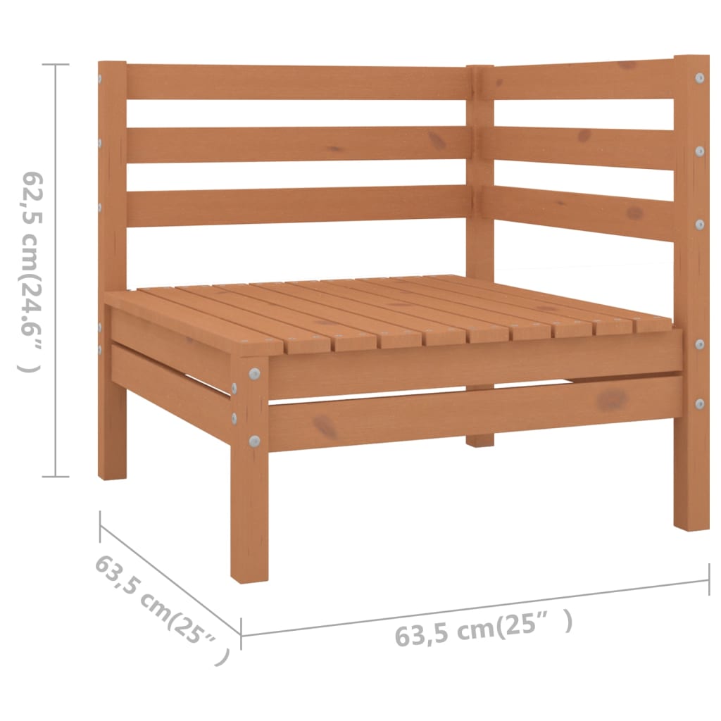 vidaXL Salon de jardin 8 pcs Bois de pin massif Marron miel