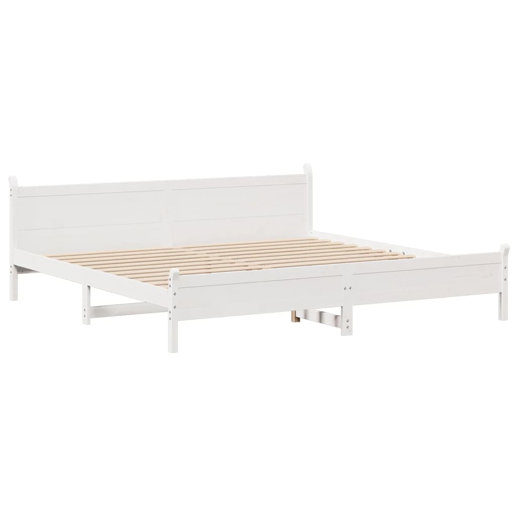 vidaXL Cadre de lit sans matelas blanc 180x200 cm bois massif de pin