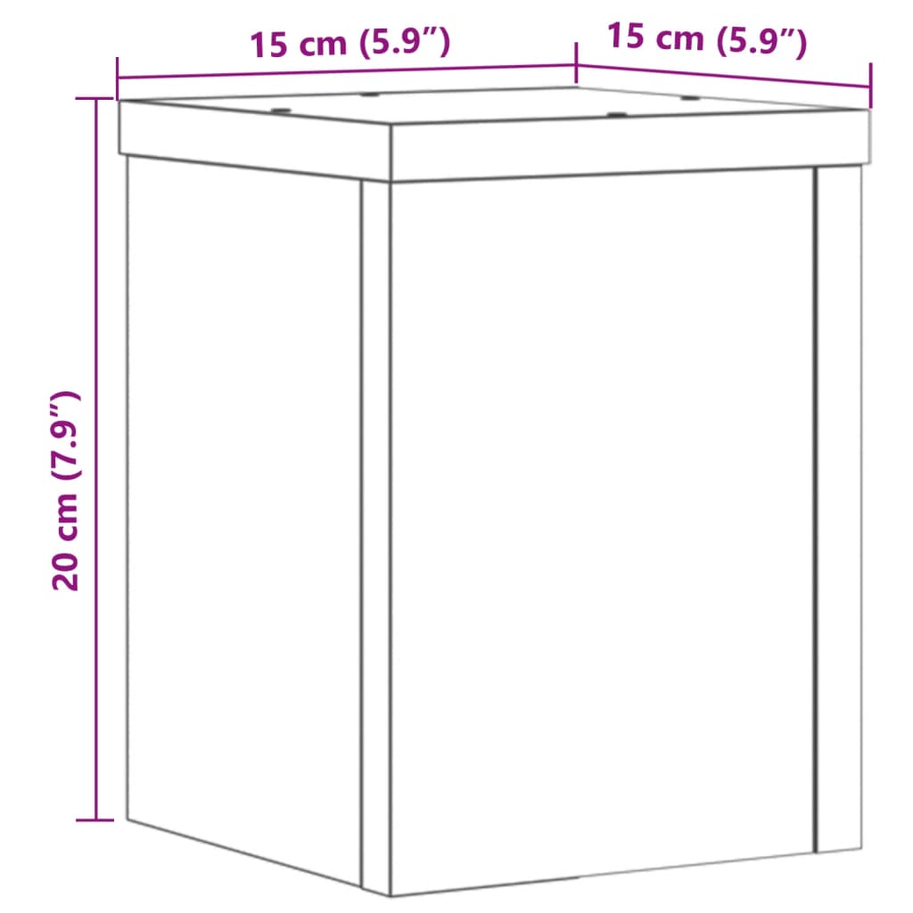 vidaXL Supports pour plantes 2 pcs noir 15x15x20 cm bois d'ingénierie