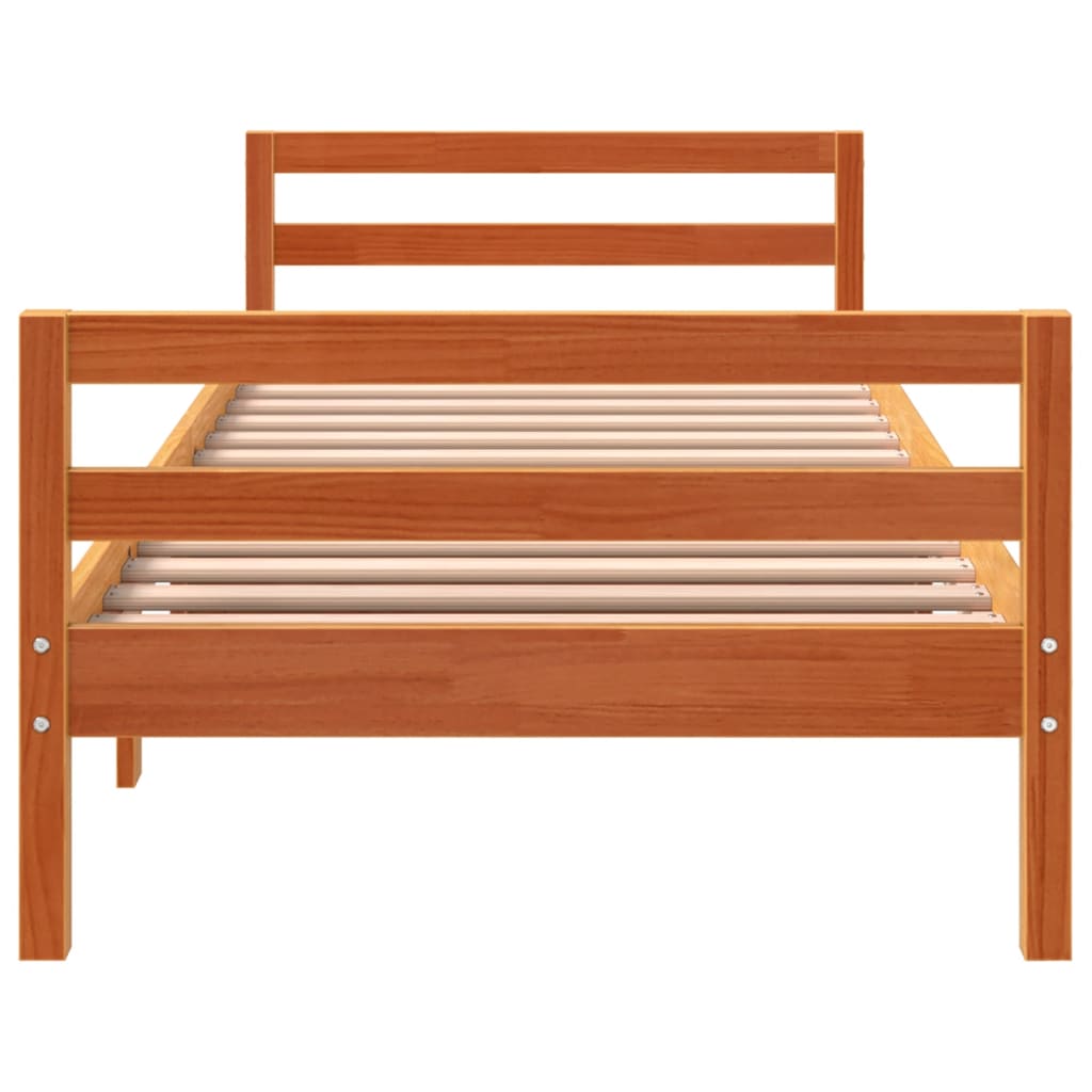 vidaXL Cadre de lit sans matelas cire marron 75x190 cm bois pin massif