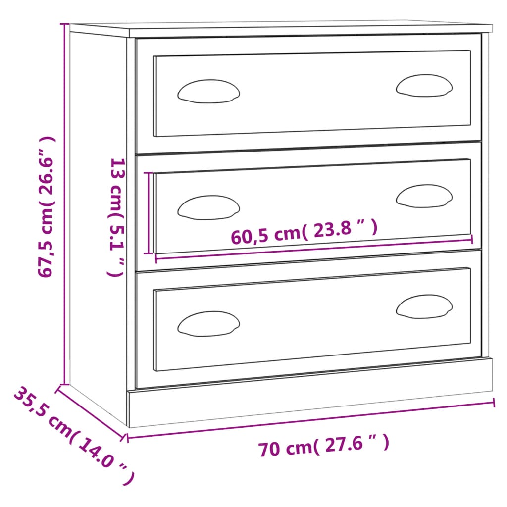 vidaXL Buffets 2 pcs noir bois d'ingénierie