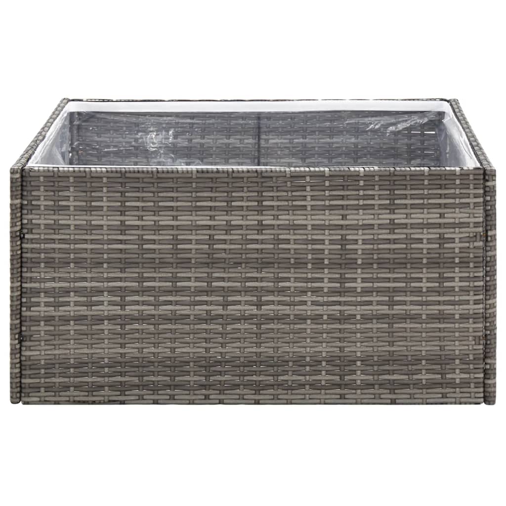 vidaXL Jardinière Gris 80x80x40 cm Résine tressée