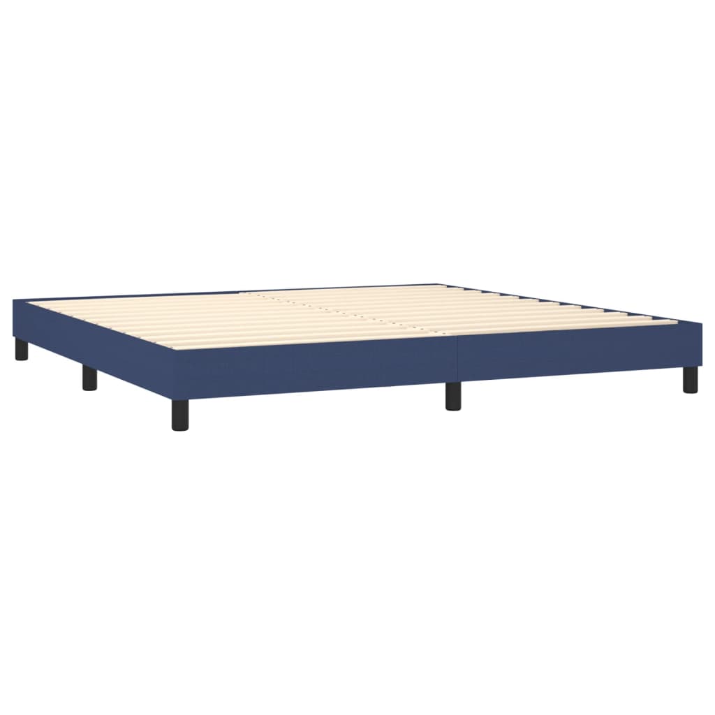 vidaXL Sommier à lattes de lit avec matelas Bleu 200x200 cm Tissu