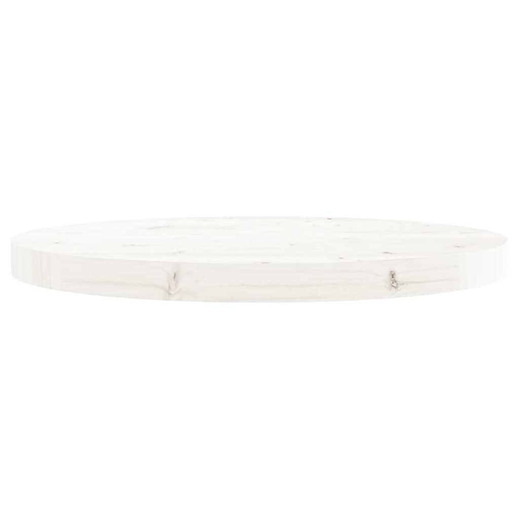 vidaXL Dessus de table rond blanc Ø50x3 cm bois de pin massif