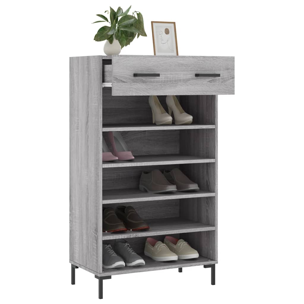 vidaXL Armoire à chaussures sonoma gris 60x35x105 cm bois d'ingénierie