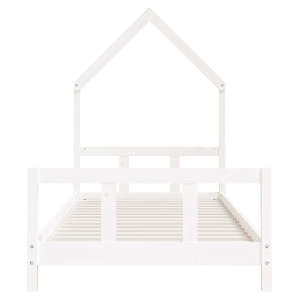 vidaXL Cadre de lit pour enfants blanc 90x190 cm bois de pin massif