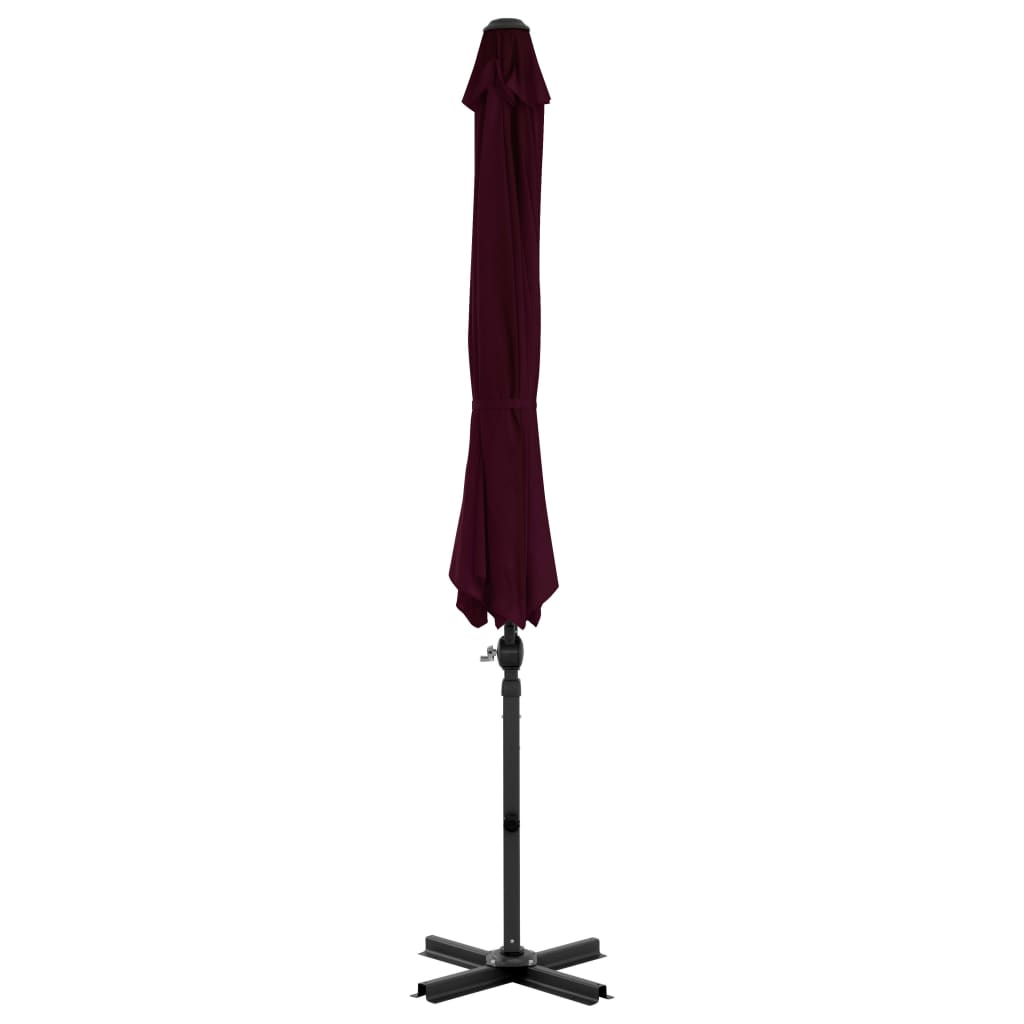 vidaXL Parasol de jardin en porte-à-faux avec mât en aluminium rouge