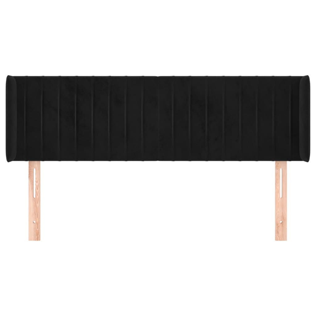 vidaXL Tête de lit avec oreilles Noir 147x16x78/88 cm Velours