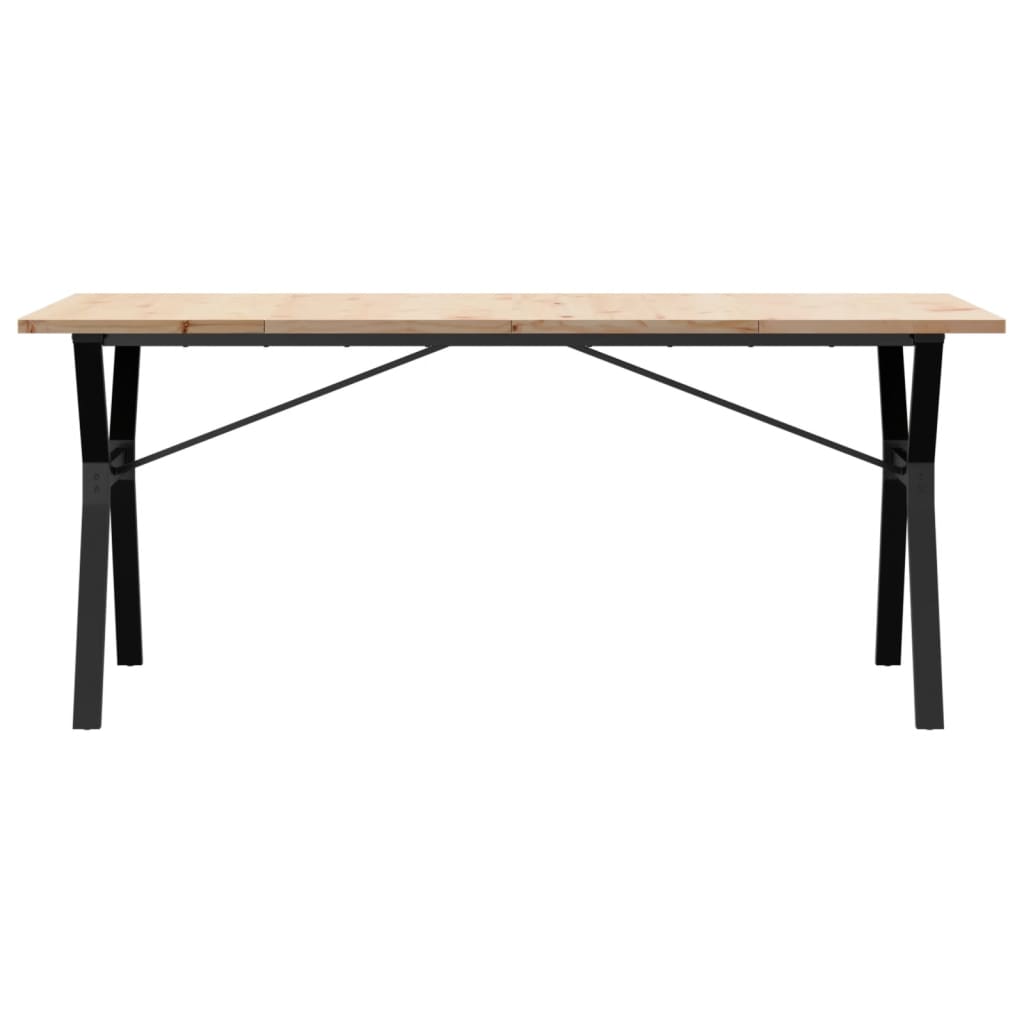 vidaXL Table à manger cadre en Y 180x90x75,5 cm bois pin massif fonte