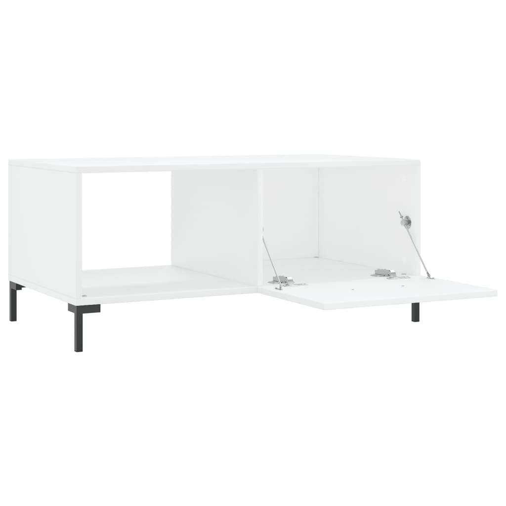 vidaXL Table basse Blanc brillant 90x50x40 cm Bois d'ingénierie