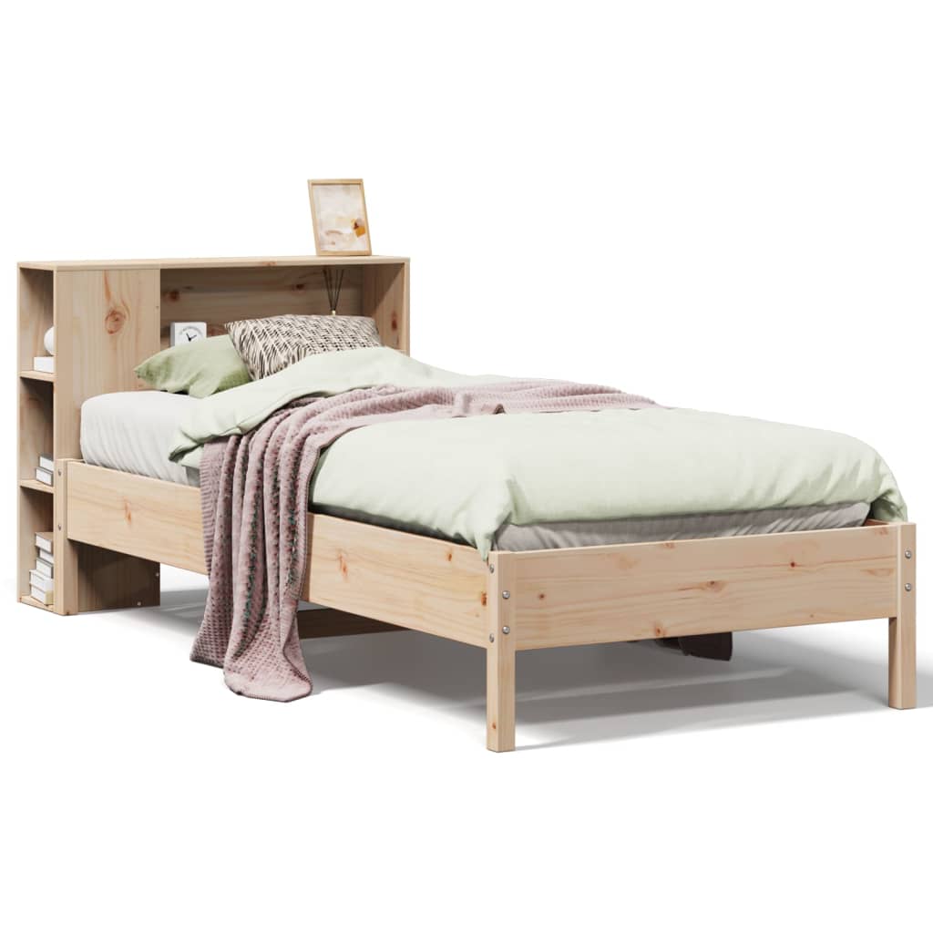 vidaXL Lit bibliothèque sans matelas 90x190 cm bois de pin massif