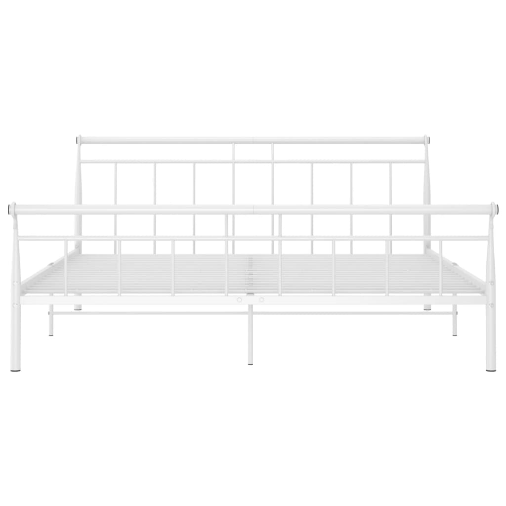 vidaXL Cadre de lit sans matelas blanc métal 160x200 cm