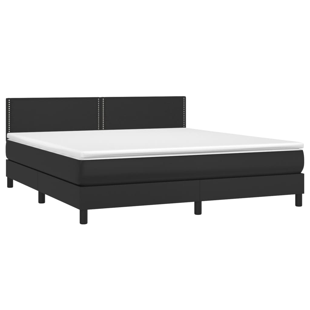 vidaXL Sommier à lattes de lit avec matelas et LED Noir 160x200cm