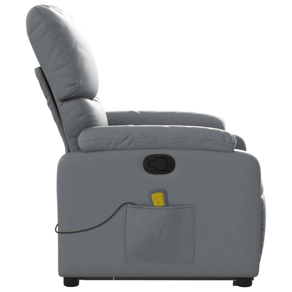 vidaXL Fauteuil inclinable de massage Gris Similicuir