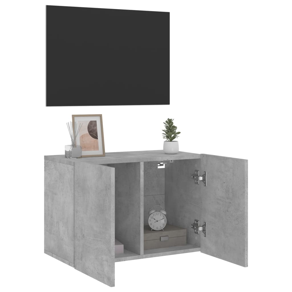 vidaXL Meuble TV mural gris béton 60x30x41 cm