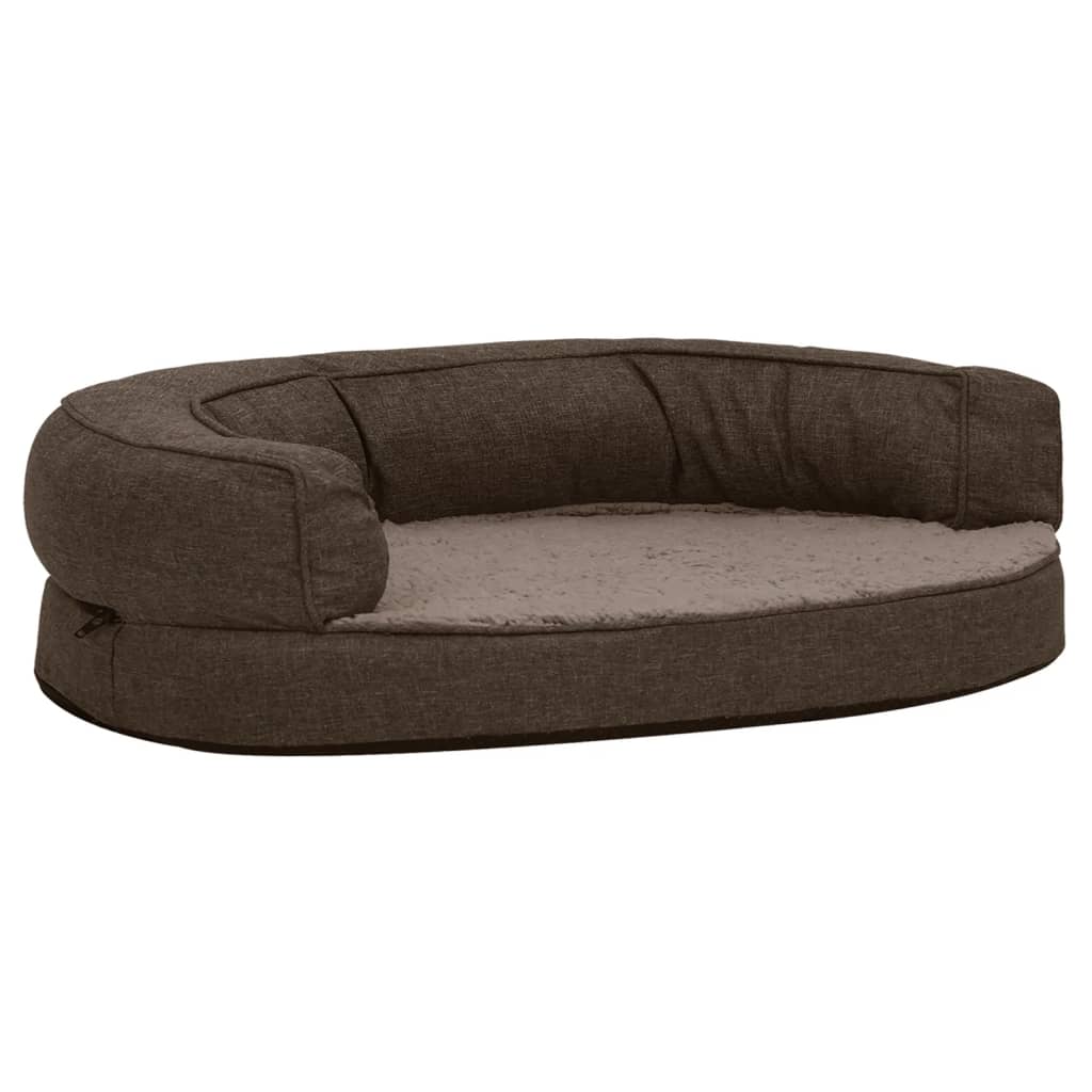 vidaXL Matelas de lit ergonomique de chien 75x53 cm Polaire Marron