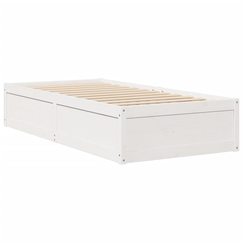 vidaXL Cadre de lit sans matelas blanc 100x200 cm bois de pin massif