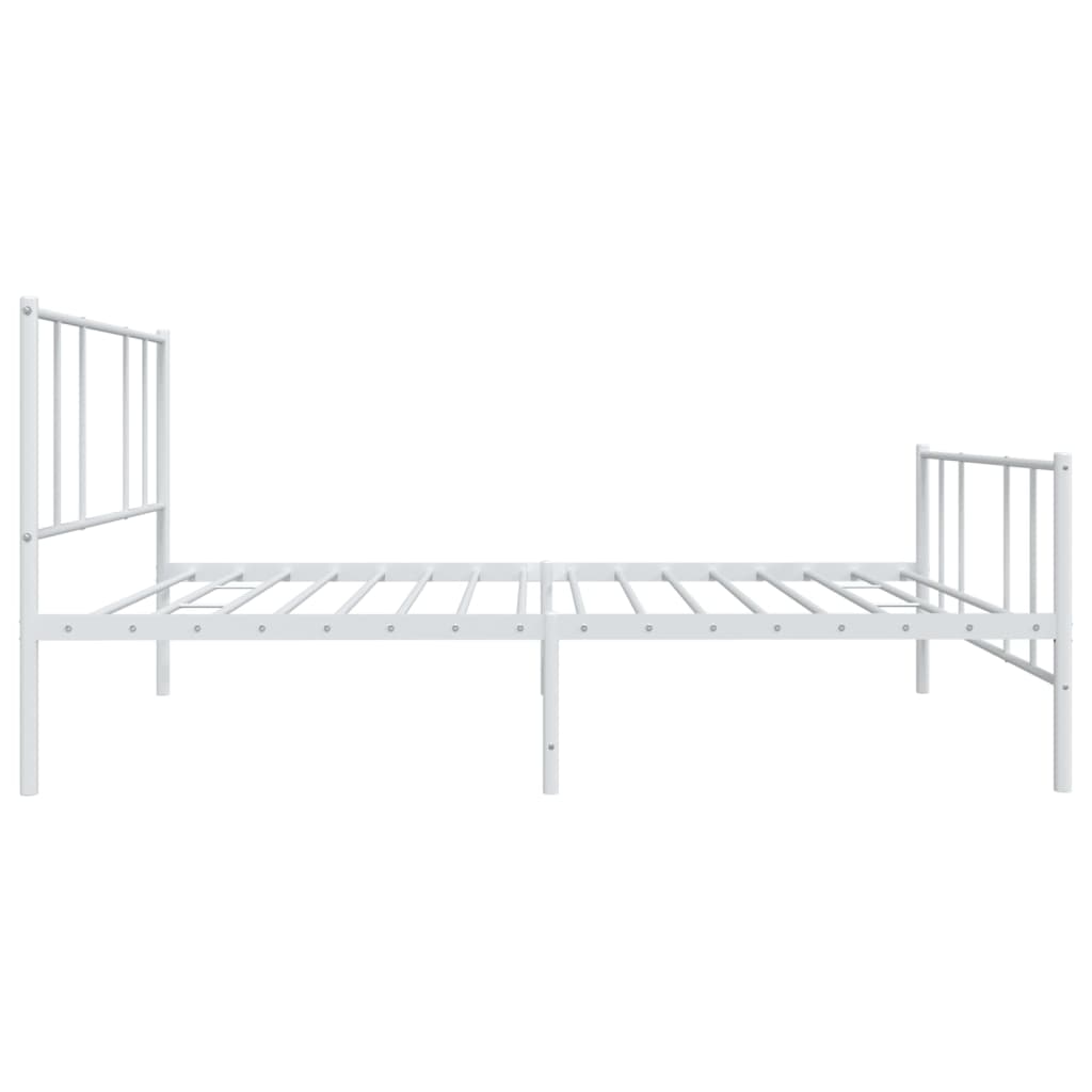 vidaXL Cadre de lit métal sans matelas et pied de lit blanc 100x200 cm