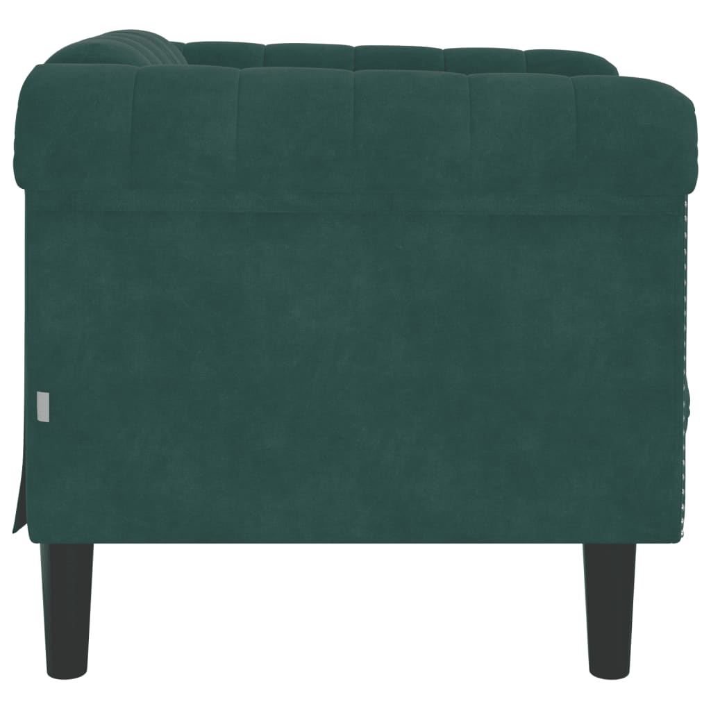 vidaXL Fauteuil vert foncé velours