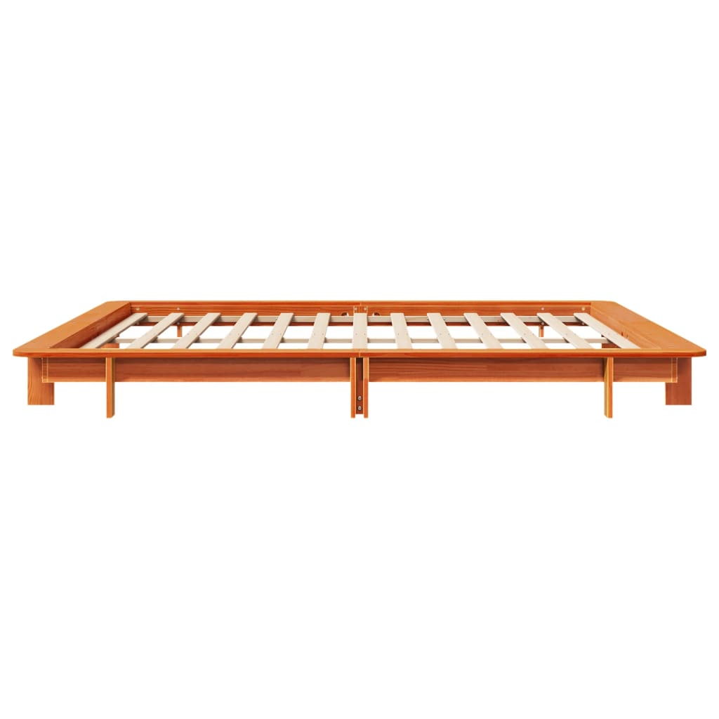 vidaXL Cadre de lit sans matelas cire marron 160x200cm bois pin massif