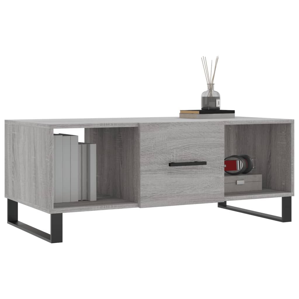 vidaXL Table basse sonoma gris 102x50x40 cm bois d'ingénierie