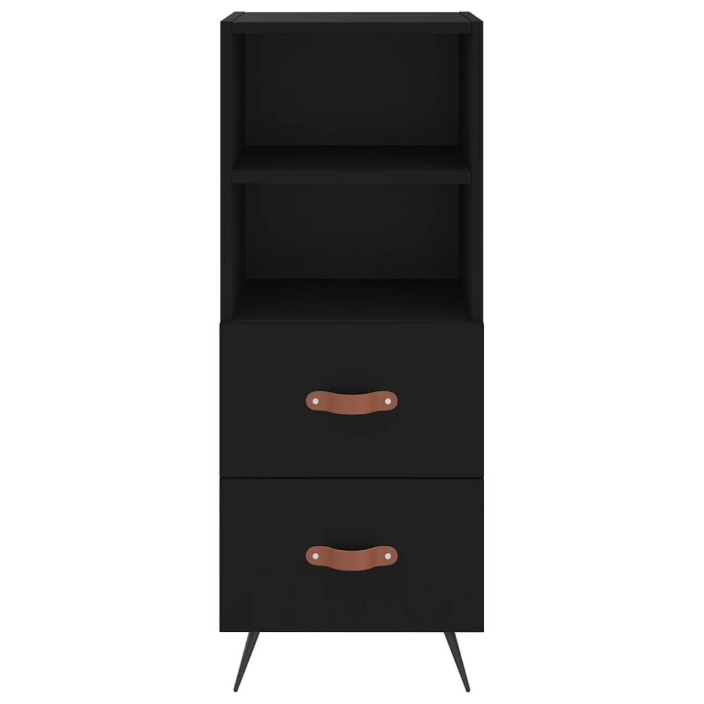 vidaXL Buffet haut Noir 34,5x34x180 cm Bois d'ingénierie