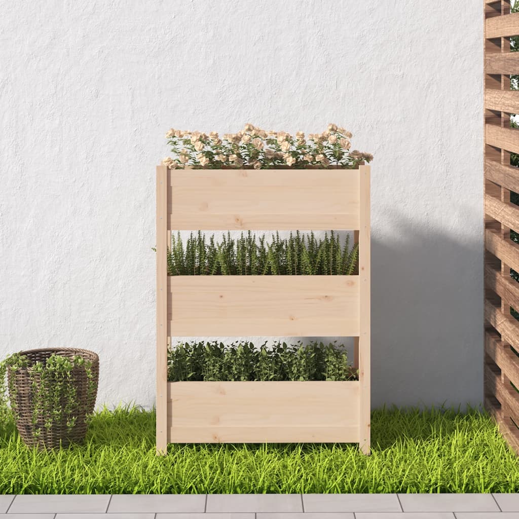 vidaXL Jardinière 77x25x104,5 cm Bois massif de pin