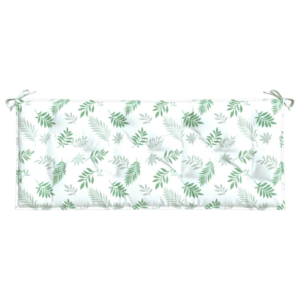 vidaXL Coussin de banc de jardin motif de feuilles 120x50x7 cm tissu